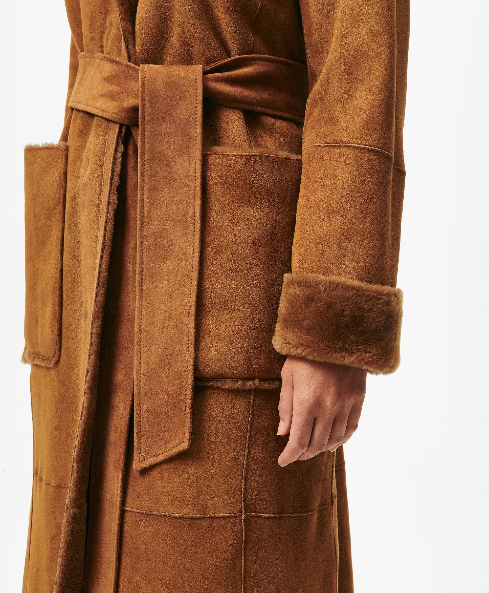 Reversible Belted Shearling Coat