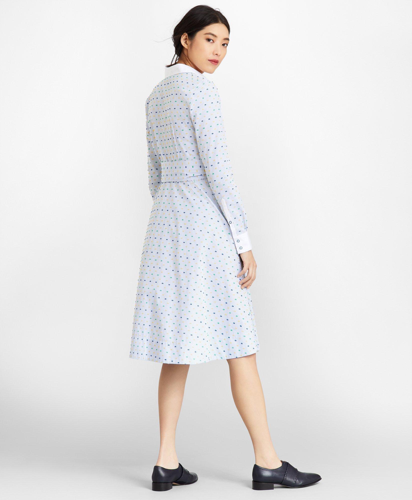 Clip-Dot Supima® Cotton Dobby Shirt Dress