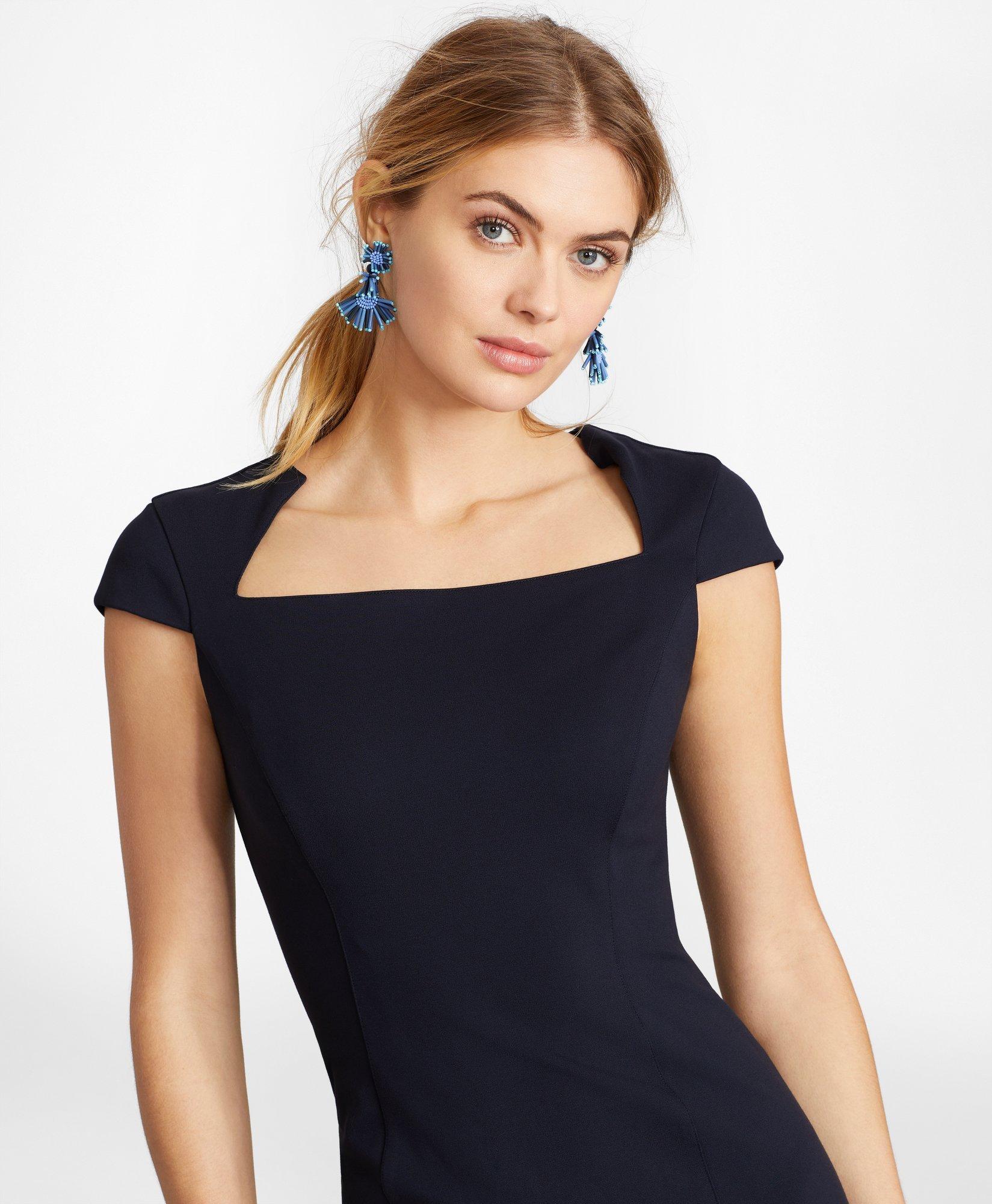 Ponte Knit CapSleeve Sheath Dress