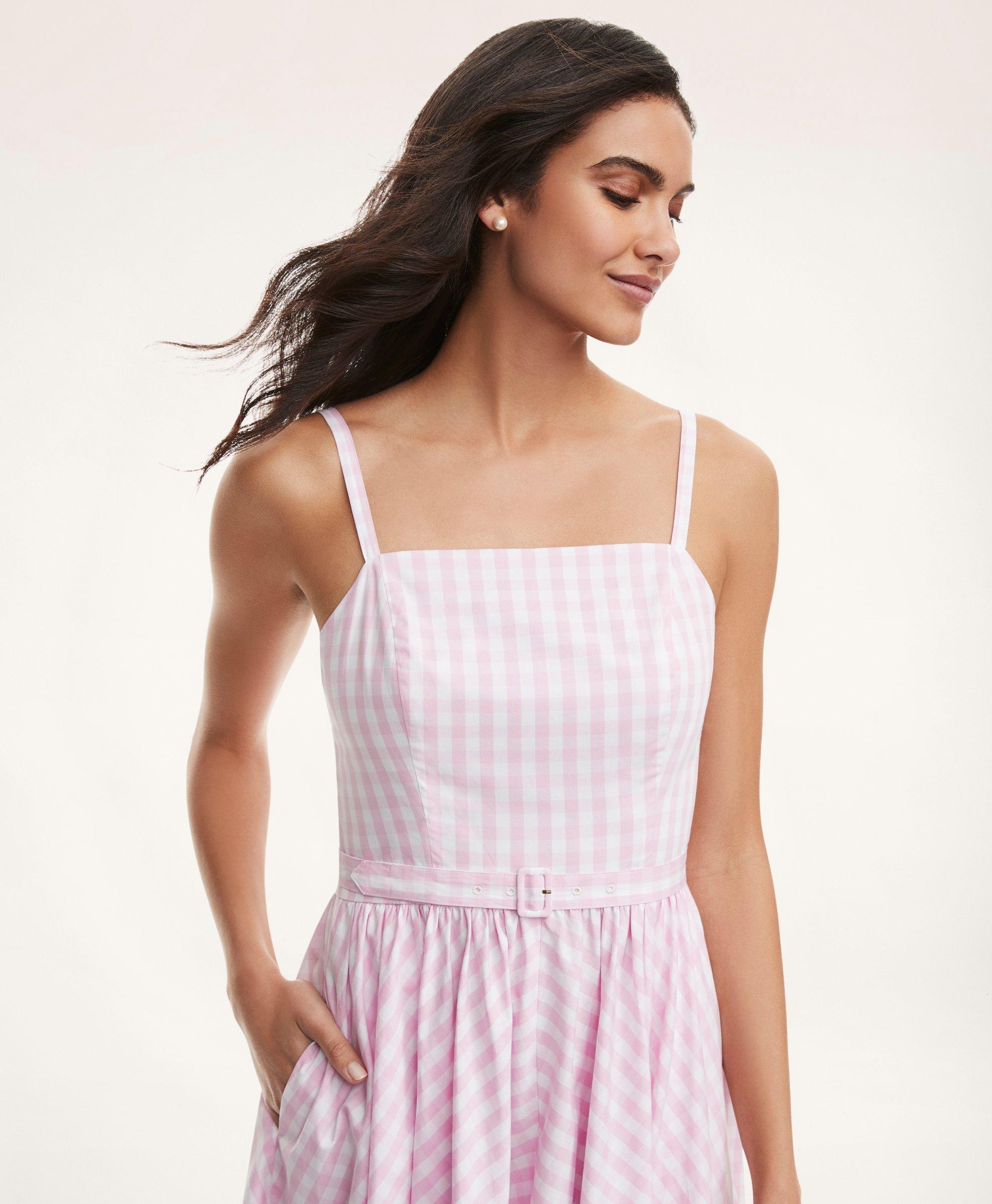 Cotton Belted Gingham Dress