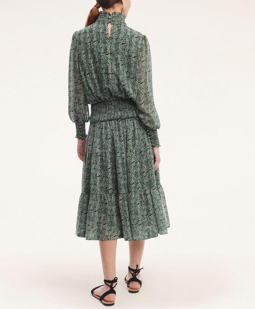 Blouson Smocked Waist Midi Dress, image 3