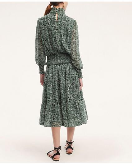 Blouson Smocked Waist Midi Dress, image 3
