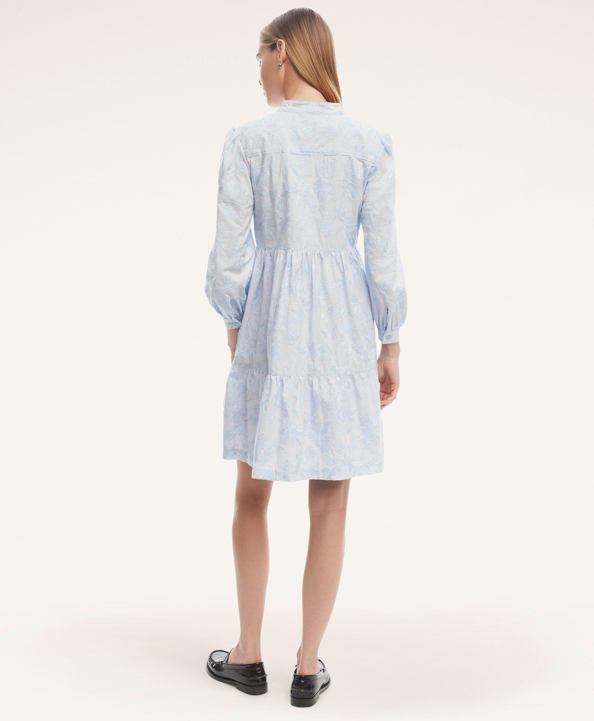 Cotton Voile Embroidered Ruffle Dress, image 4