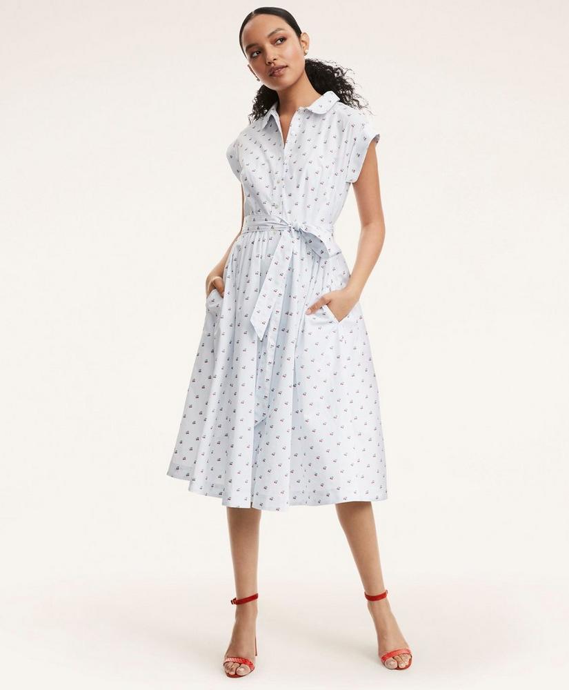 Cotton Jacquard Cherry Shirt Dress, image 1