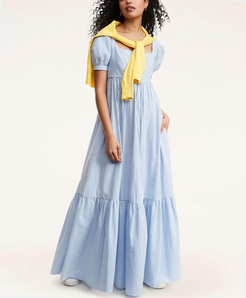 Stretch Cotton Seersucker Regency Dress, image 2