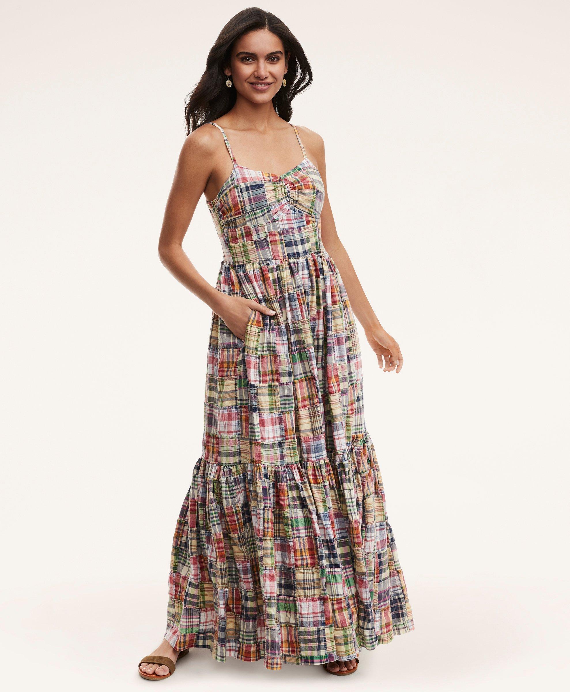 Cotton Madras Maxi Dress