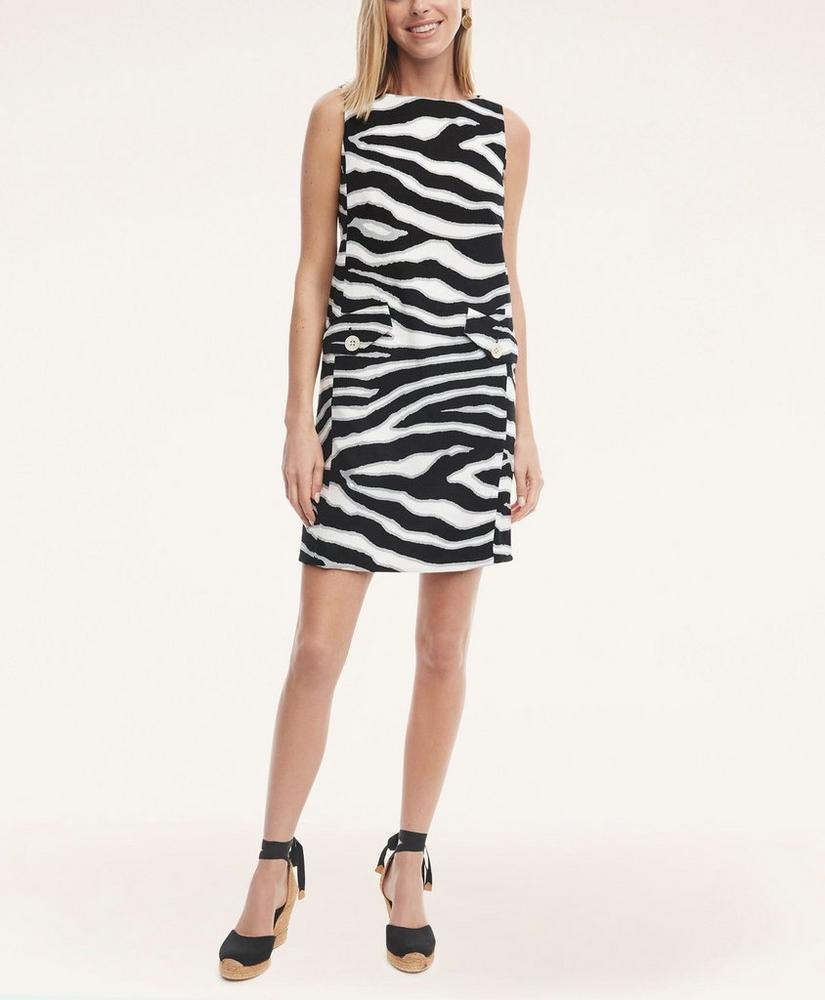 Cotton Zebra Print Shift Dress