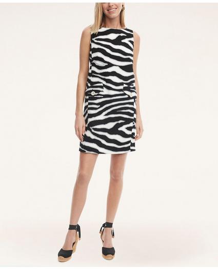 Cotton Zebra Print Shift Dress, image 1