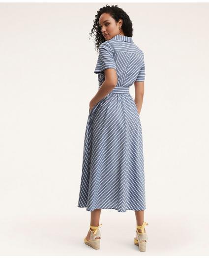 Linen Cotton Striped Shirt Dress, image 3