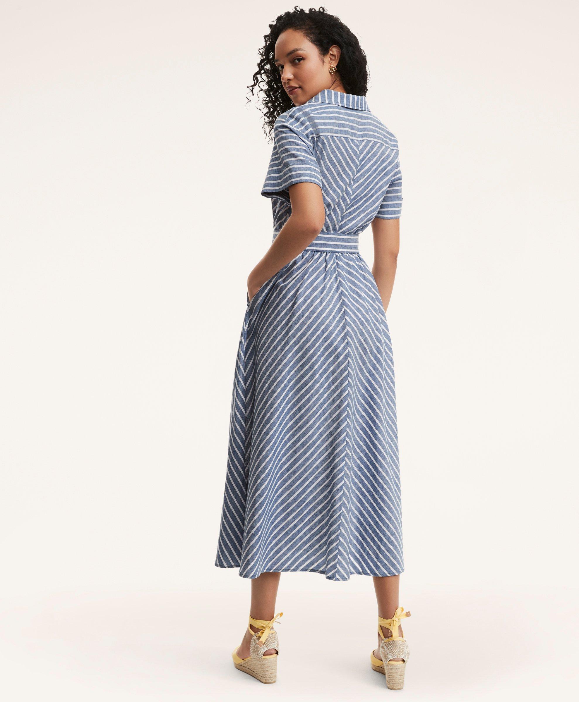 Striped cotton cheap shirt dress