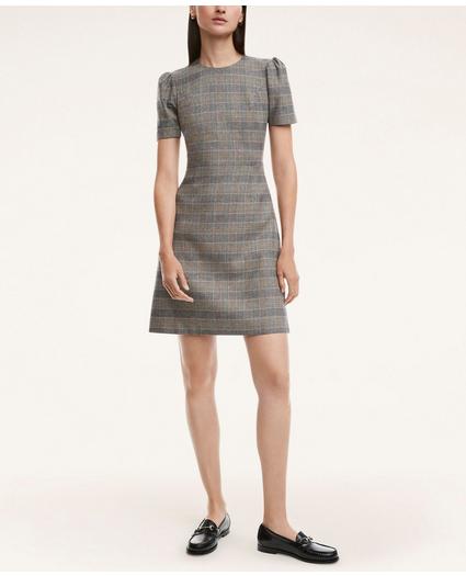 Stretch Wool Blend Tartan Dress, image 1