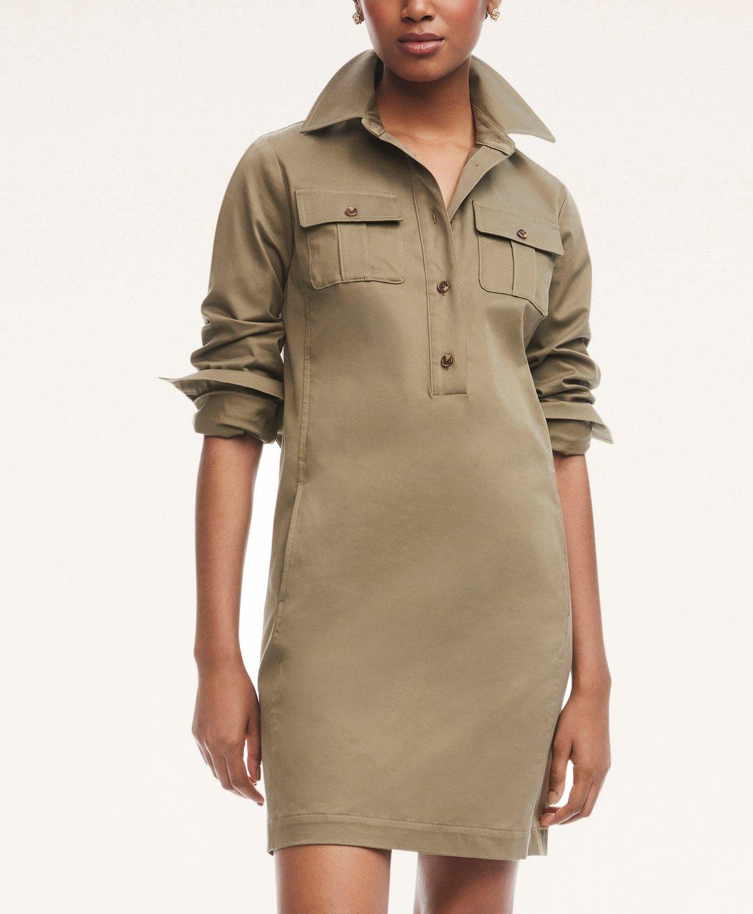 Military style shop shirt dress