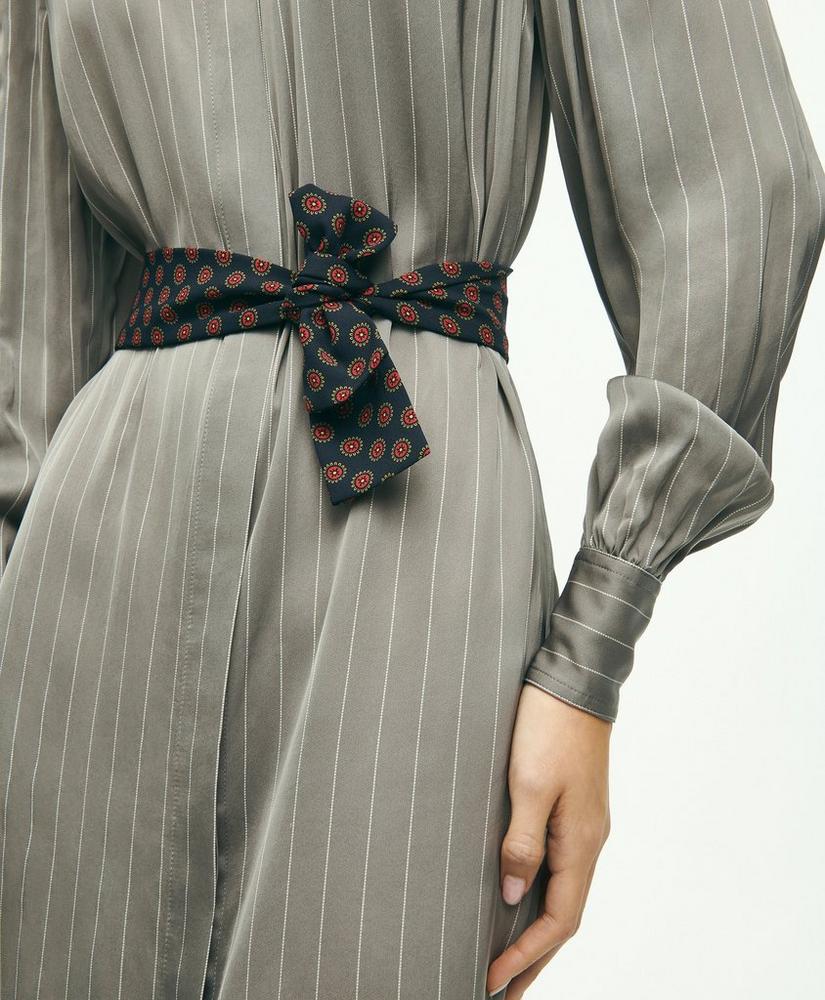Pinstripe Belted Shirt Dress, image 3