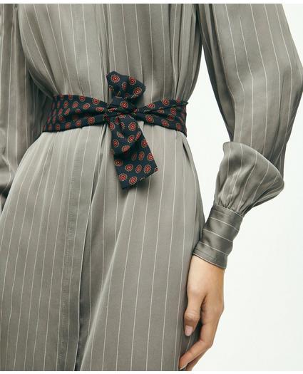 Pinstripe Belted Shirt Dress, image 3