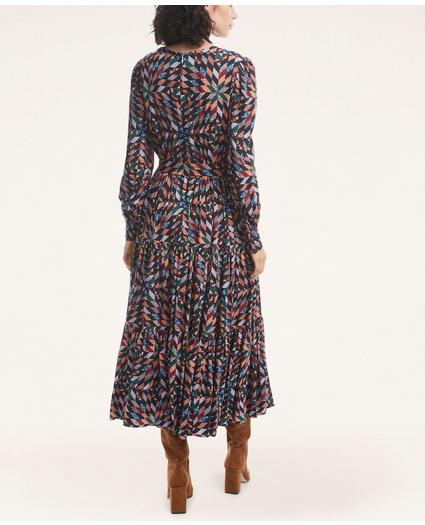 Soft Dobby Tiered Quilt Print Dress, image 2