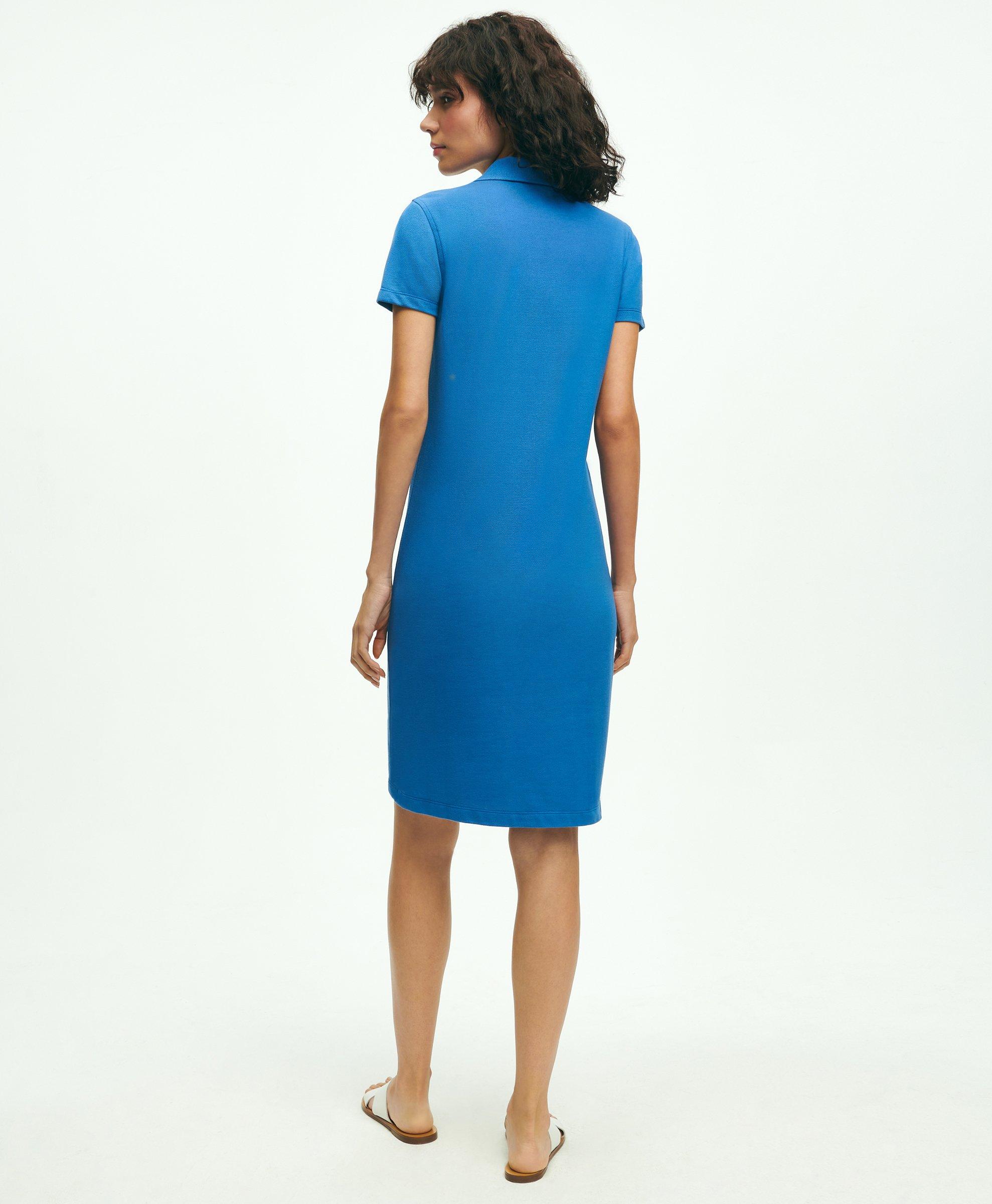 KNEE-LENGTH PIQUE POLO DRESS