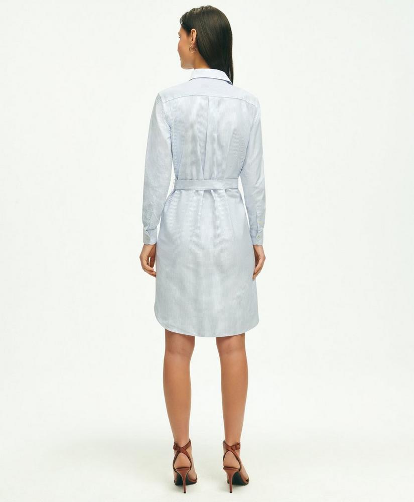 Classic Fit Cotton Oxford Stripe Shirt Dress, image 2