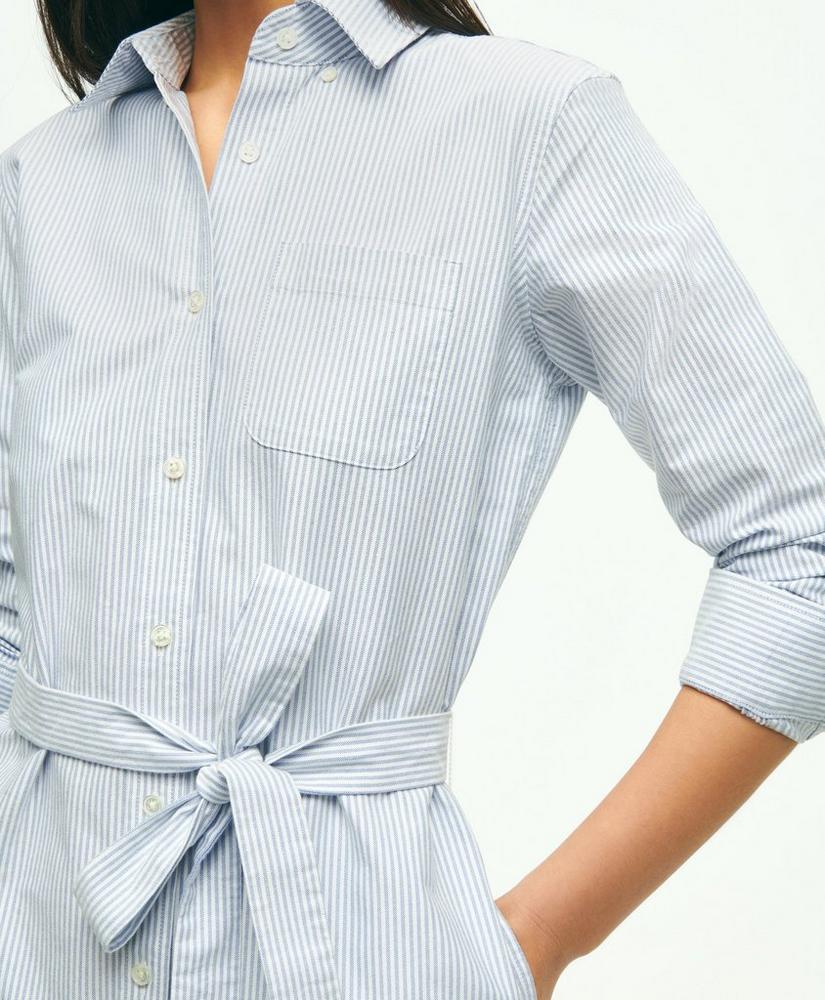 Classic Fit Cotton Oxford Stripe Shirt Dress, image 4