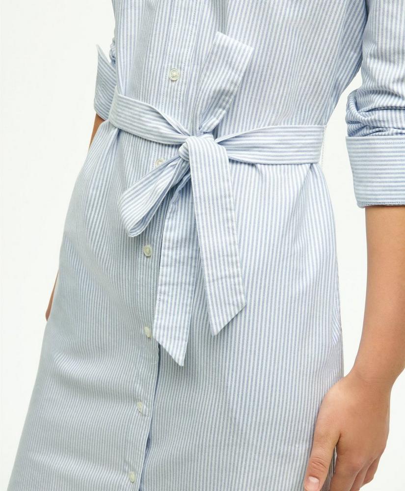 Classic Fit Cotton Oxford Stripe Shirt Dress, image 5