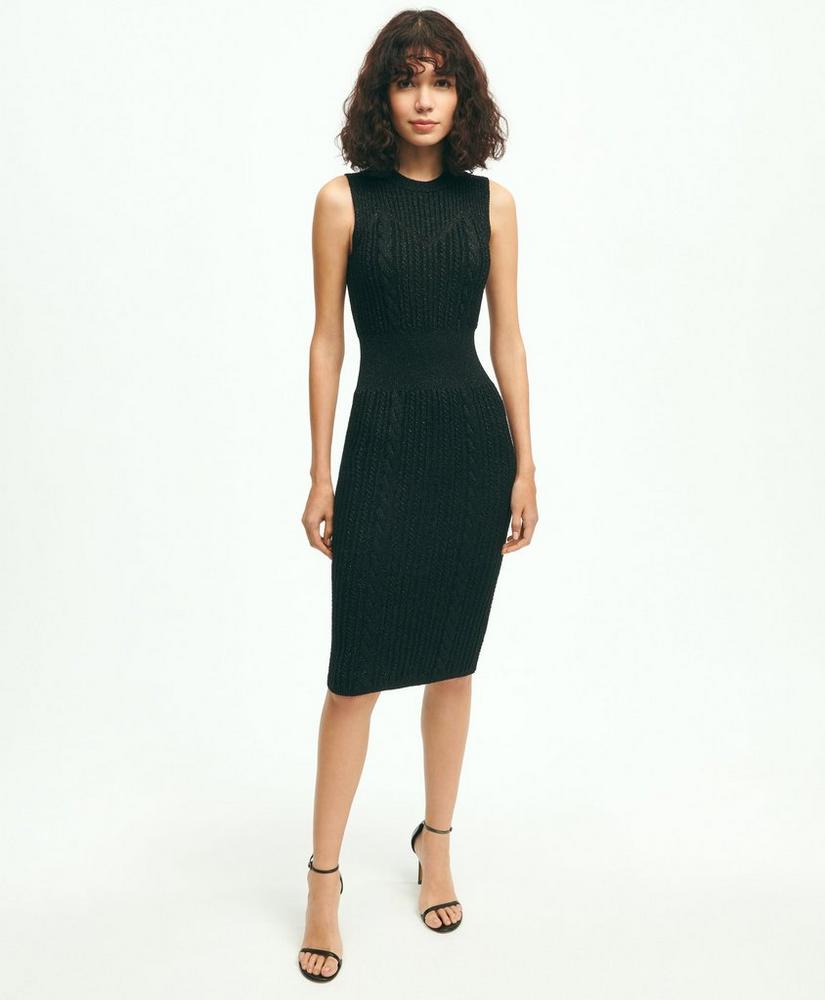 Sparkling Cable-Knit Sweater Dress, image 1