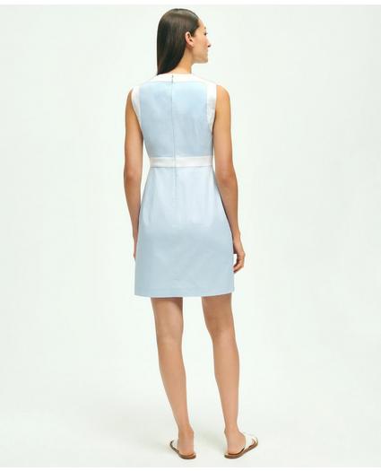 Stretch Cotton Pinpoint Oxford Colorblock Dress, image 2