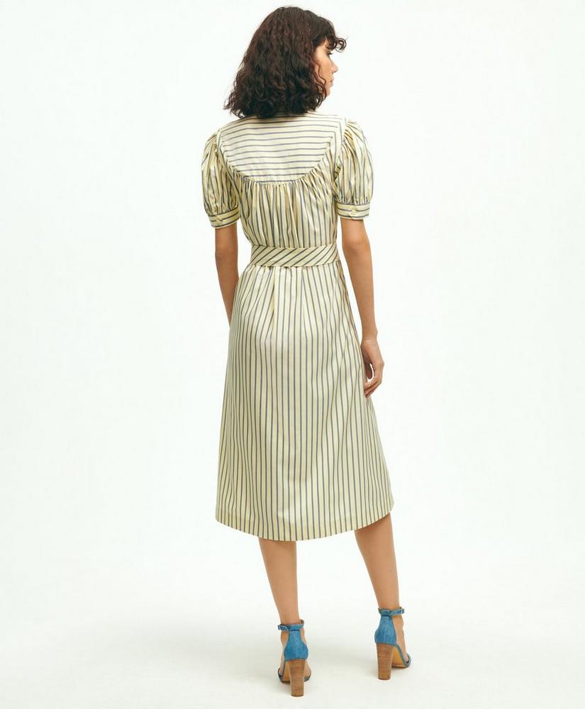 Supima® Cotton Fit & Flare Stripe Shirt Dress, image 4