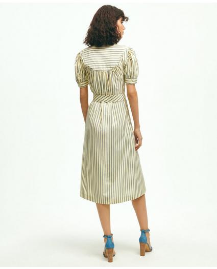 Supima® Cotton Fit & Flare Stripe Shirt Dress, image 3