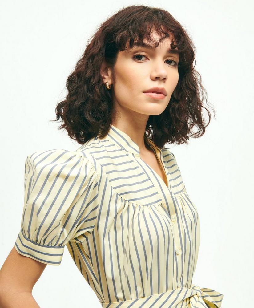 Supima® Cotton Fit & Flare Stripe Shirt Dress, image 5