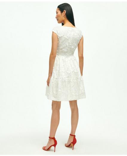 Cotton A-Line Floral Applique Embroidered Dress, image 2