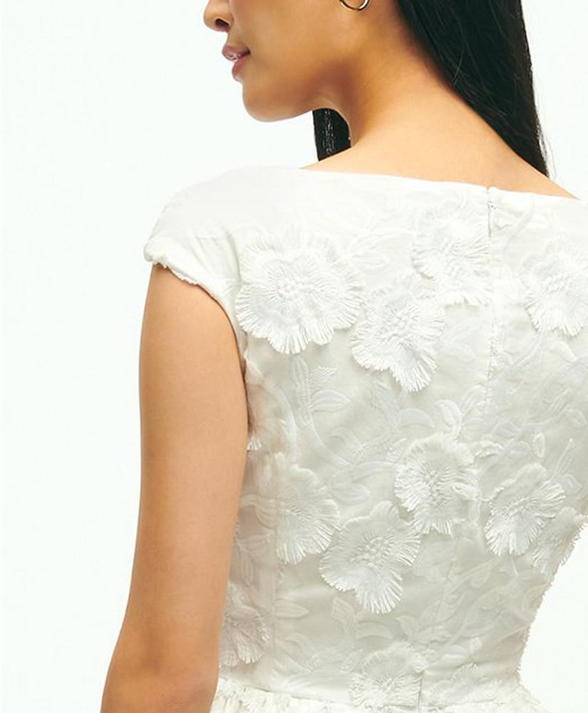 Cotton A-Line Floral Applique Embroidered Dress, image 4