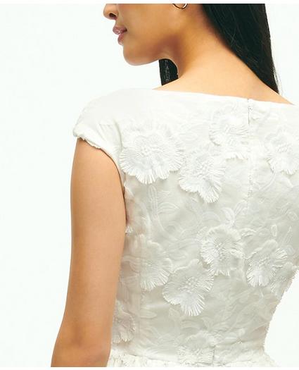 Cotton A-Line Floral Applique Embroidered Dress, image 4