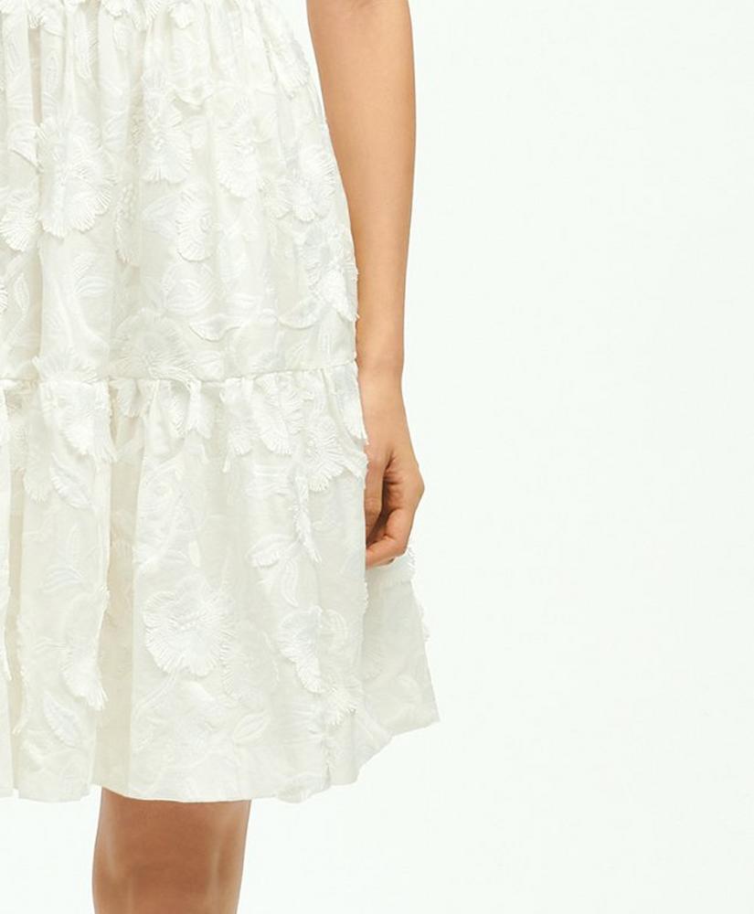 Cotton A-Line Floral Applique Embroidered Dress, image 5