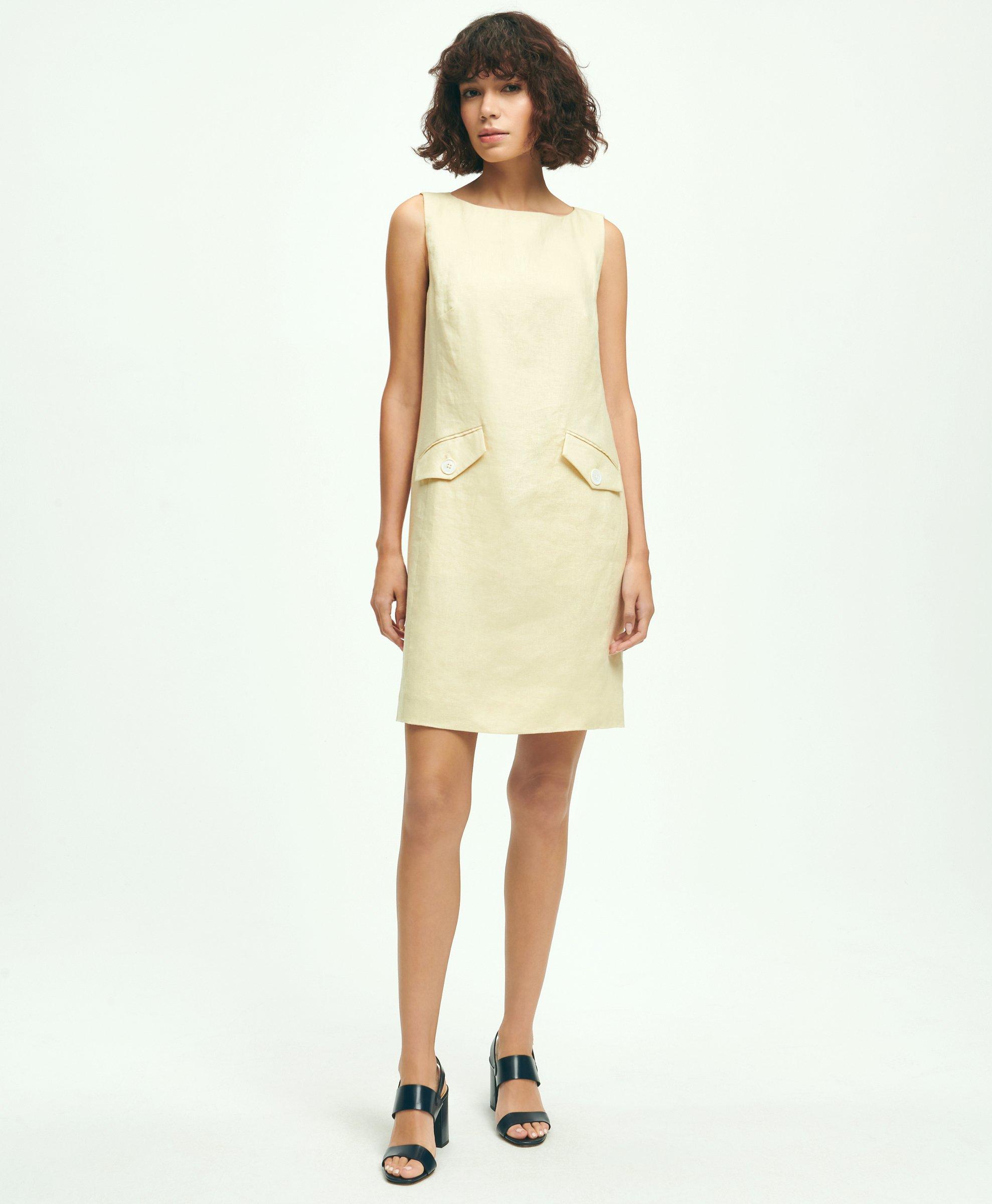 Linen Boatneck Shift Dress