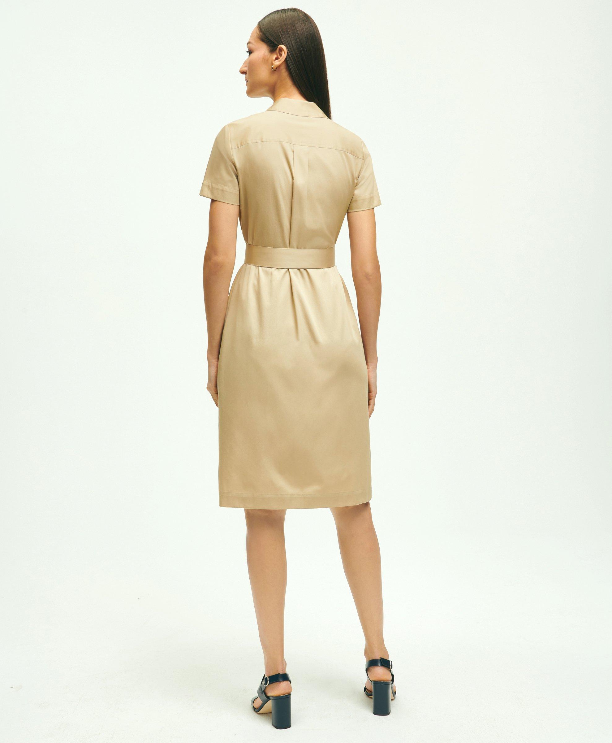 Cotton Belted Safari Shirt Dress