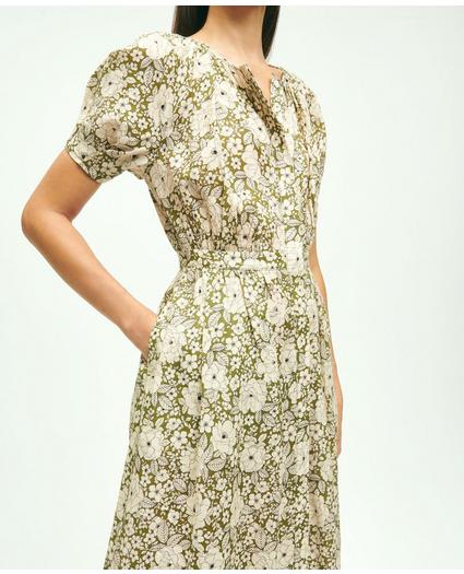 Linen Floral Print Shirt Dress, image 4