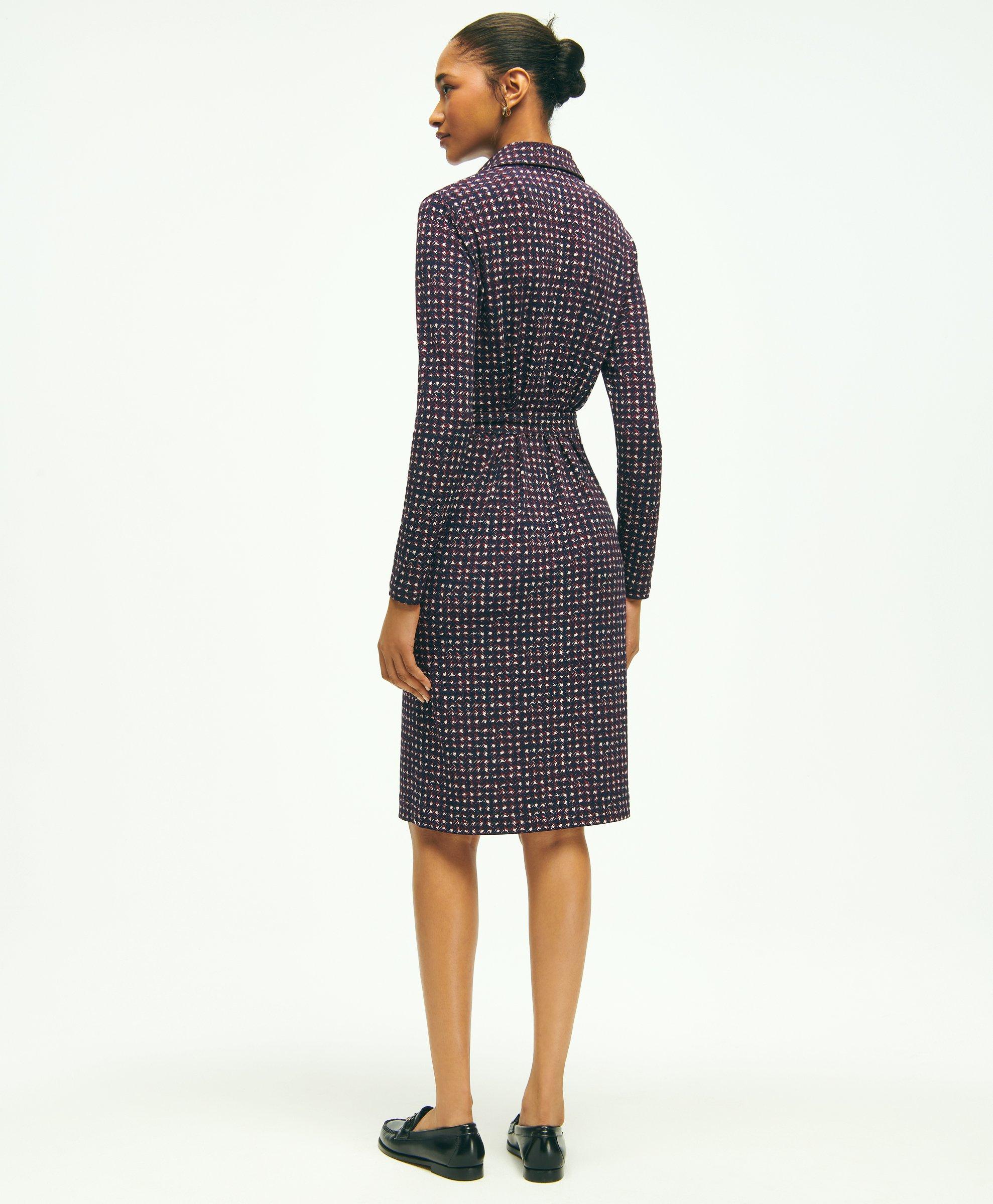 Houndstooth Belted Shirtdress