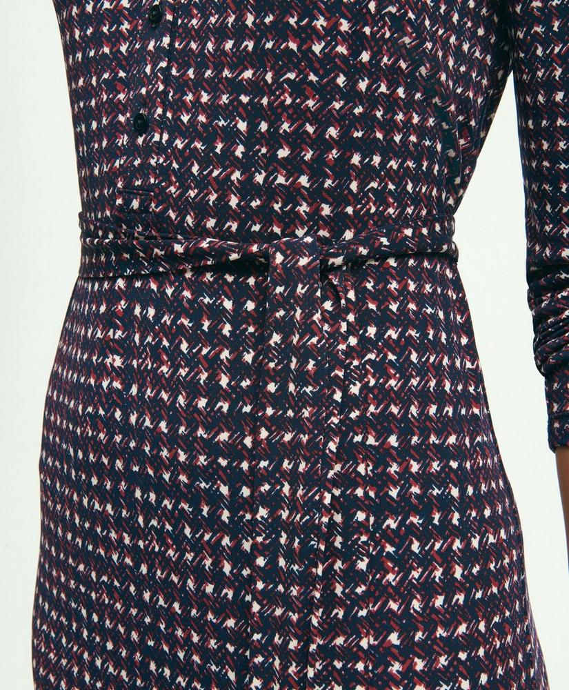 Jersey Belted Plaid Print Dress, image 5