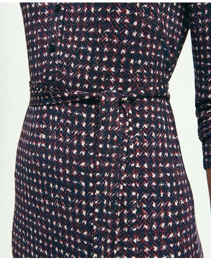 Jersey Belted Plaid Print Dress, image 5