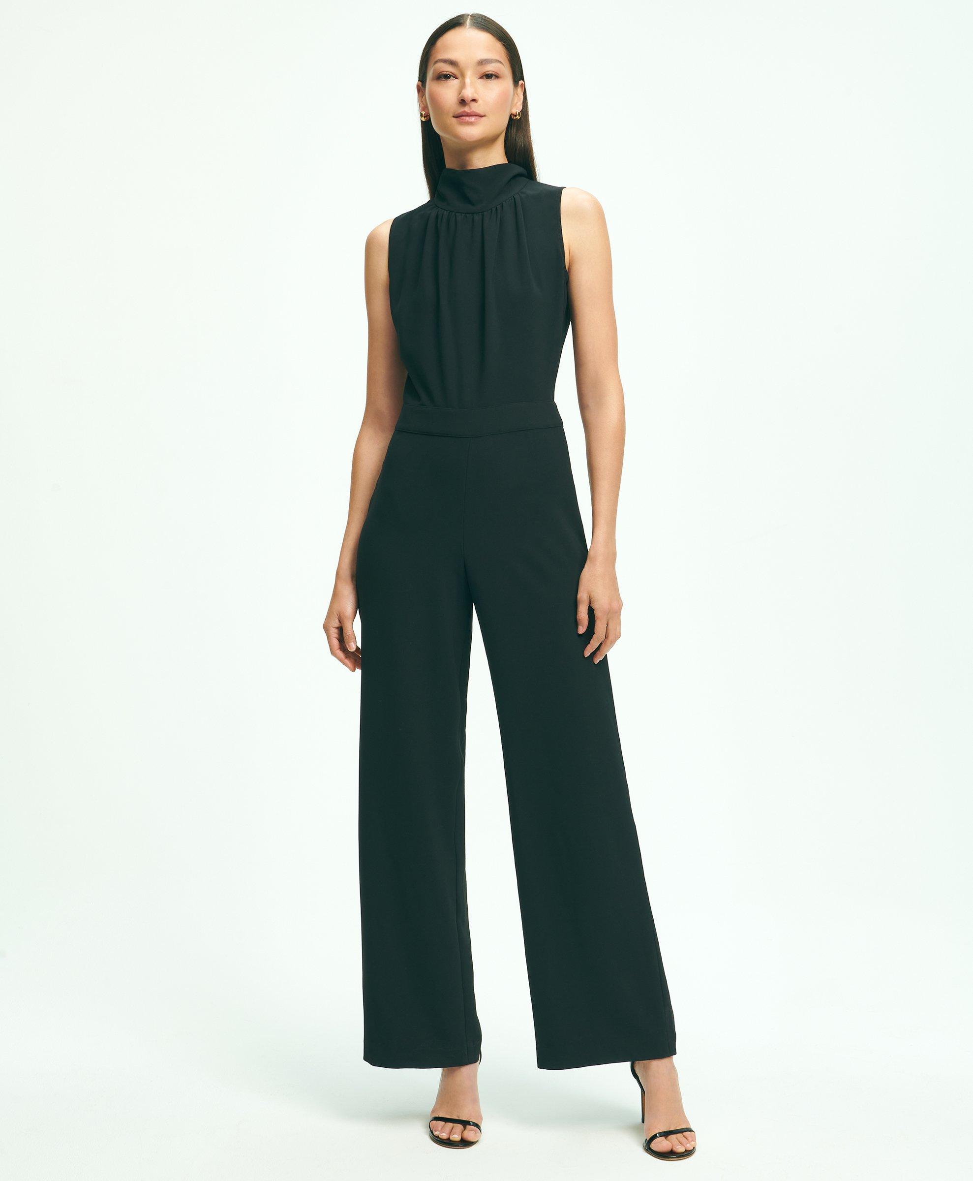 Crepe wide store leg jumpsuit