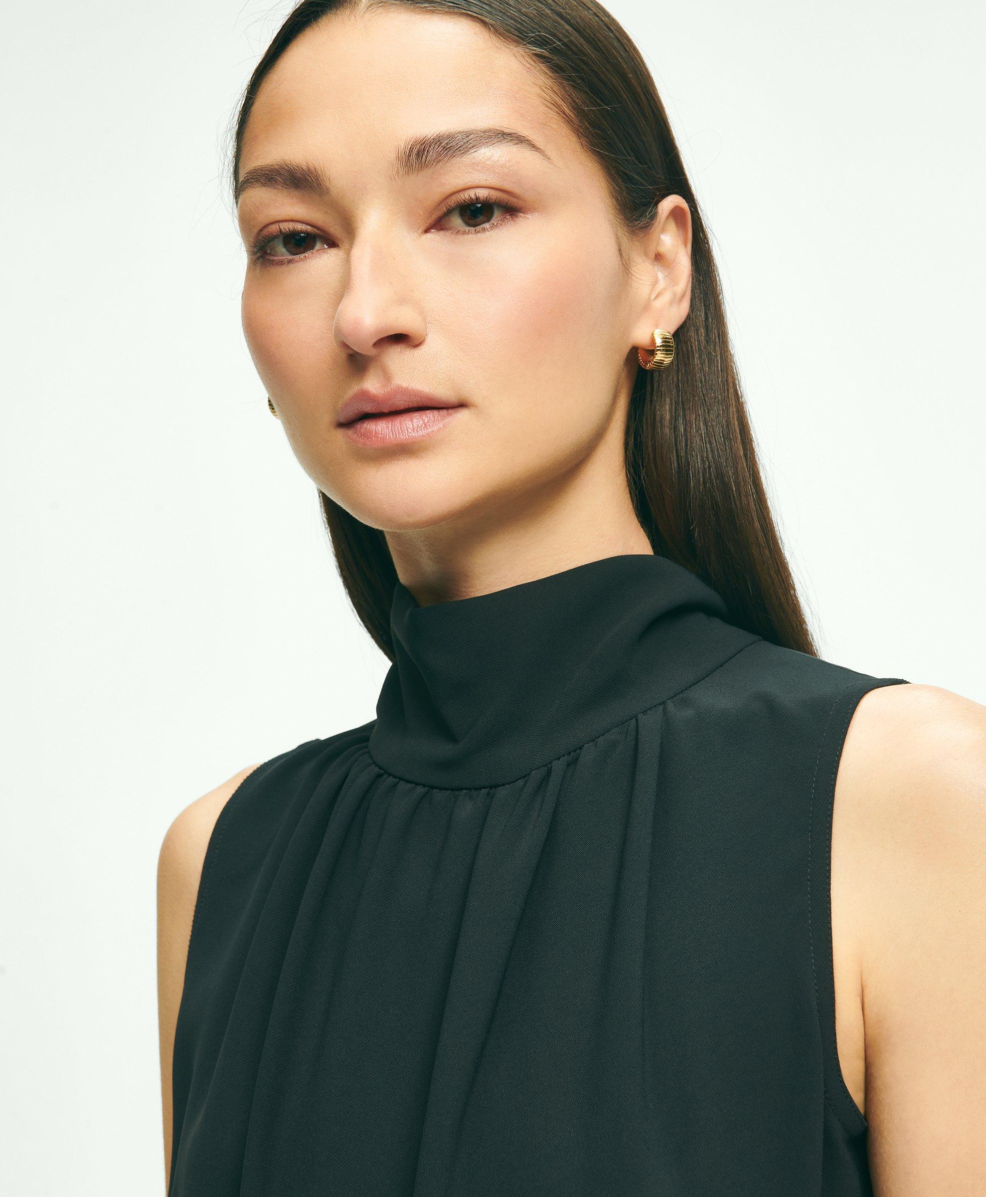 Crepe Bow-Neck Wide-Leg Jumpsuit, image 5