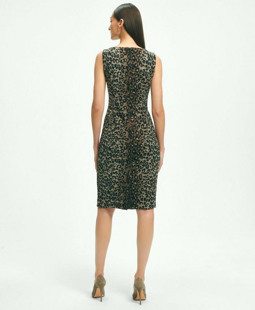 Wool Blend Leopard Print Sheath Dress, image 4