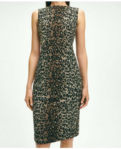 Wool Blend Leopard Print Sheath Dress, image 5