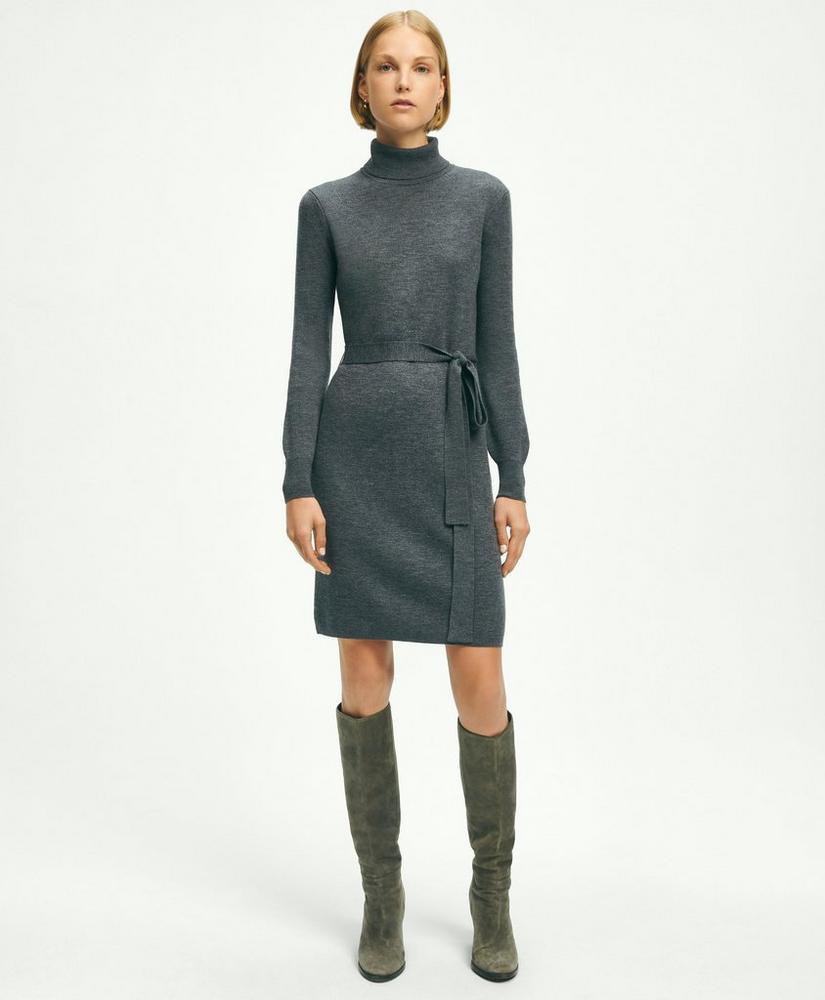 Merino Wool Belted Sweater Dress, image 1