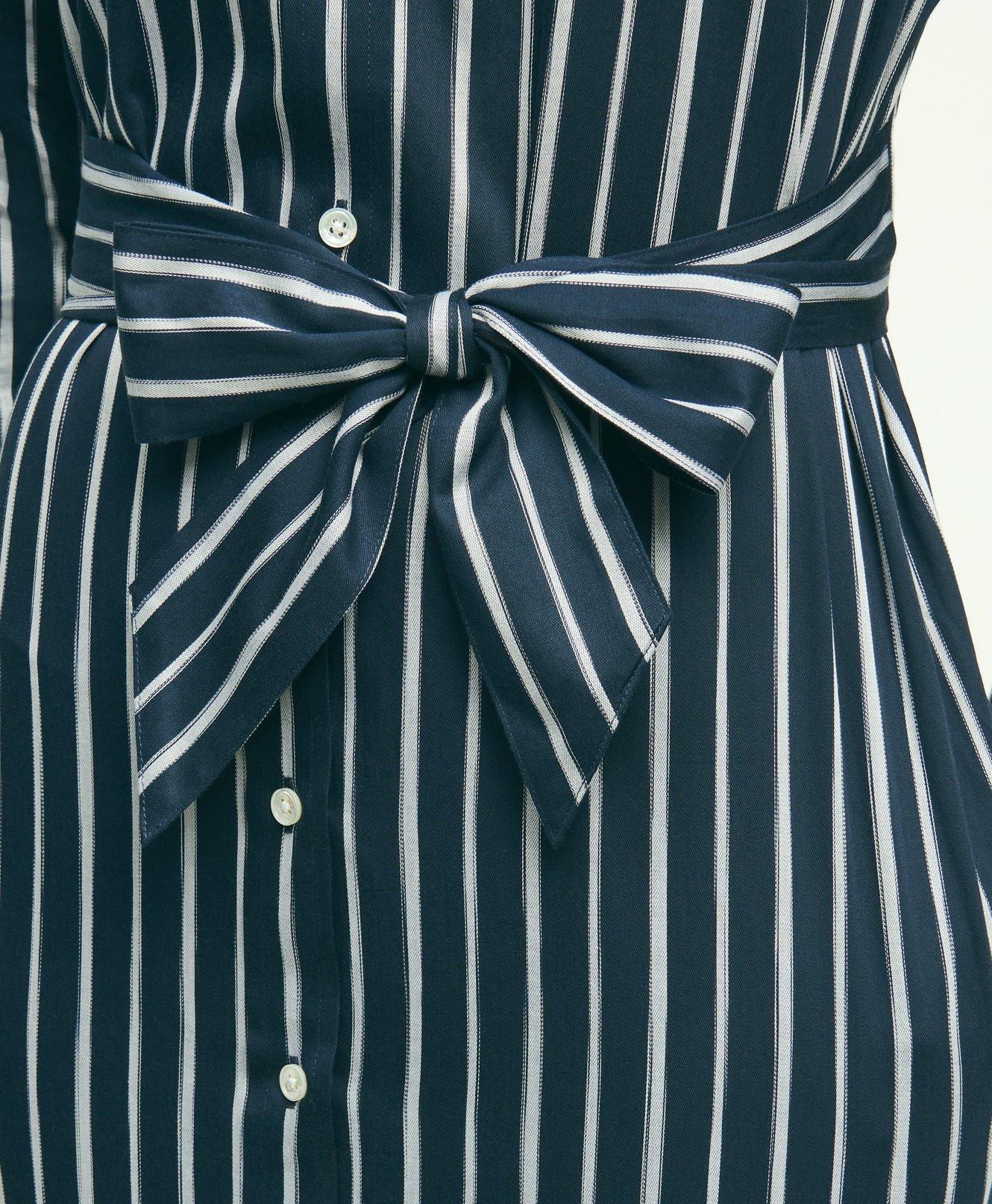 Striped button outlet down dress