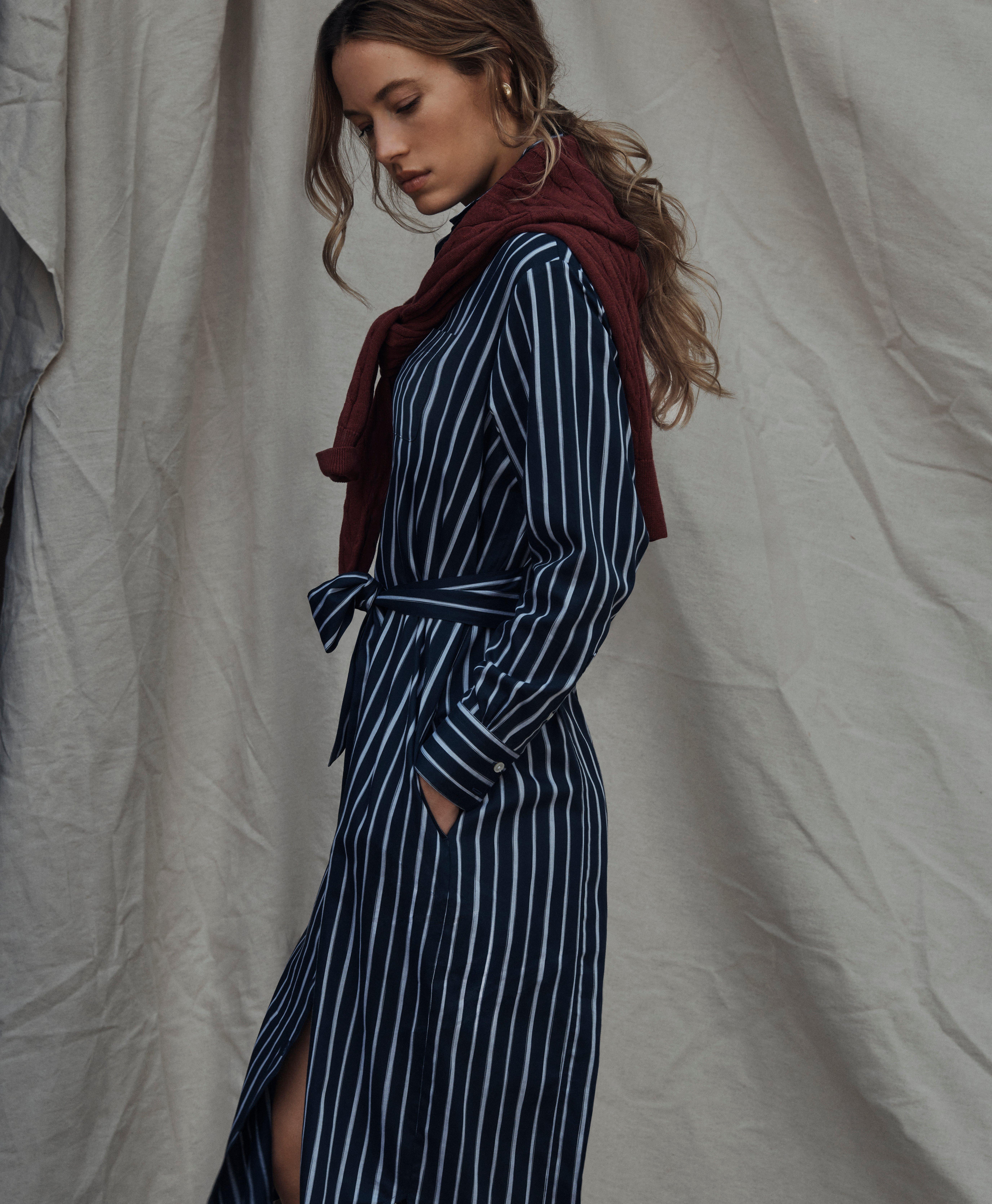 Cotton Striped Shirt Dress