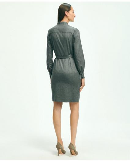 Wool Flannel Belted Shirt Dress, image 2