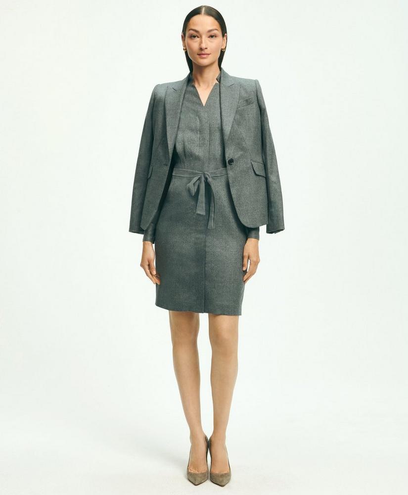 Wool Flannel Belted Shirt Dress, image 7