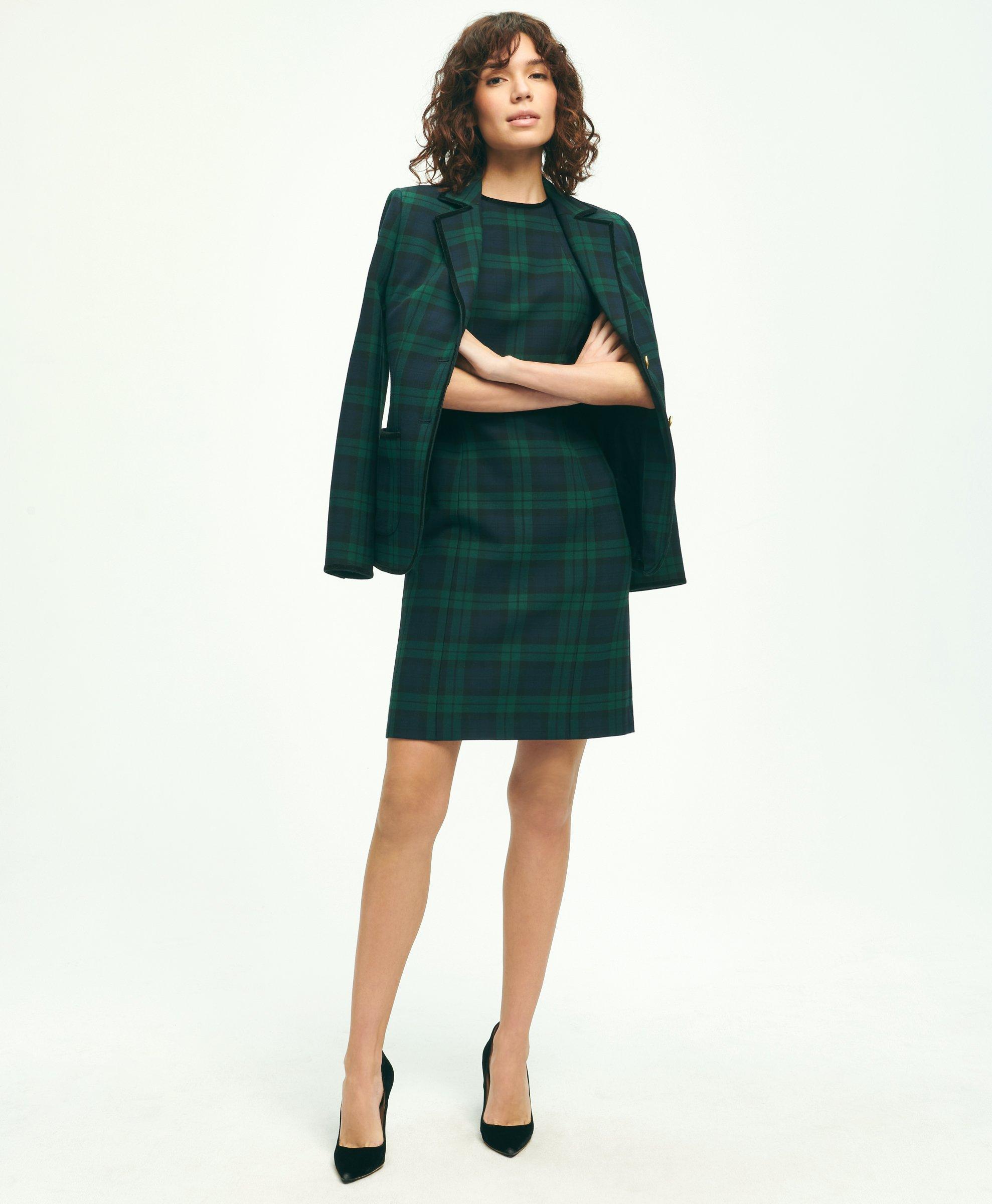 Tie Waist Dress in Blackwatch Plaid