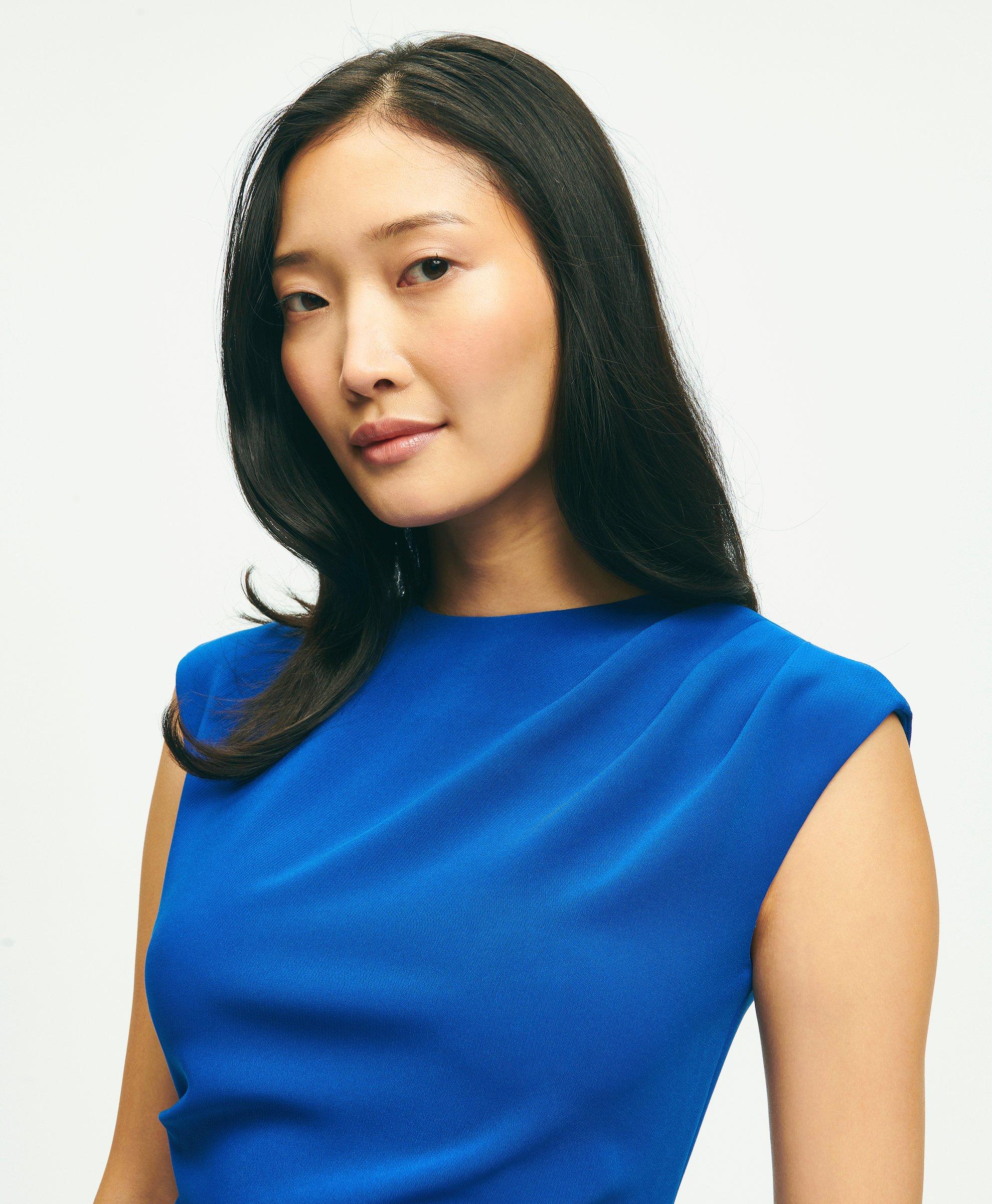 Cap Sleeve Crepe Sheath Dress