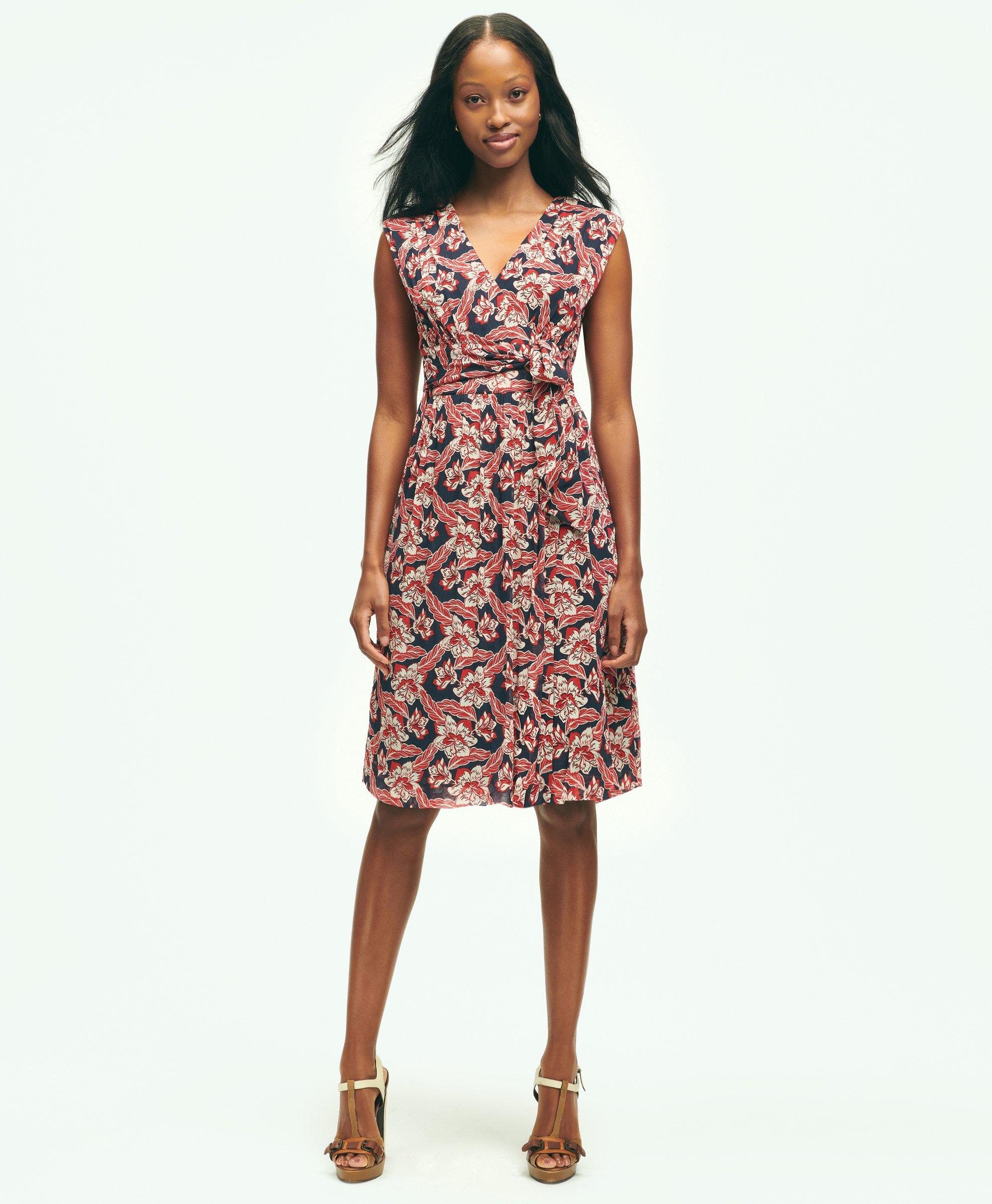 Tropical floral print dress sale